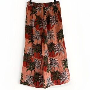 Nicole Miller Women’s 100% Flax Linen Wide Leg Palazzo Pants Small Resortwear